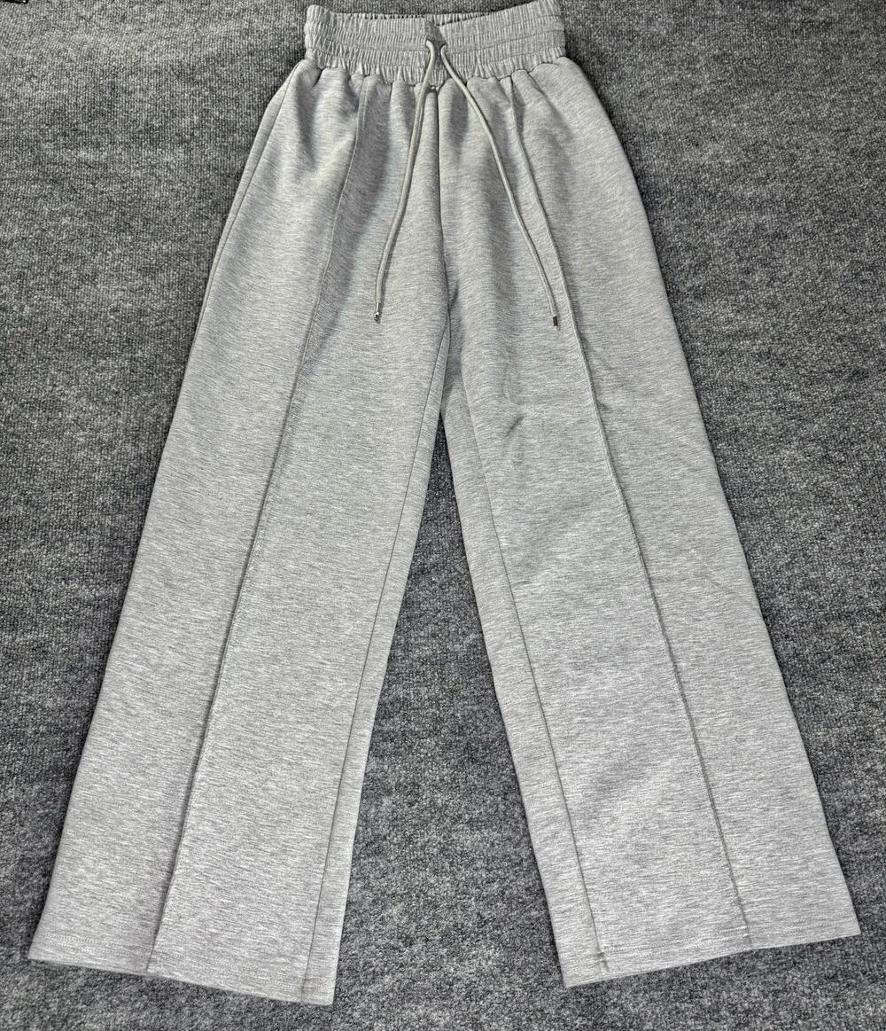 Commense Pants Womens Medium Gray High Waist Wide Leg Sweatpants Lounge Casual